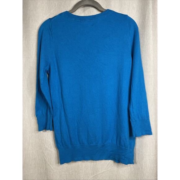 JC Penney Women’s 3/4 Sleeve Cashmere Blend Sweater - Bright Blue - Size Medium - Picture 3 of 4
